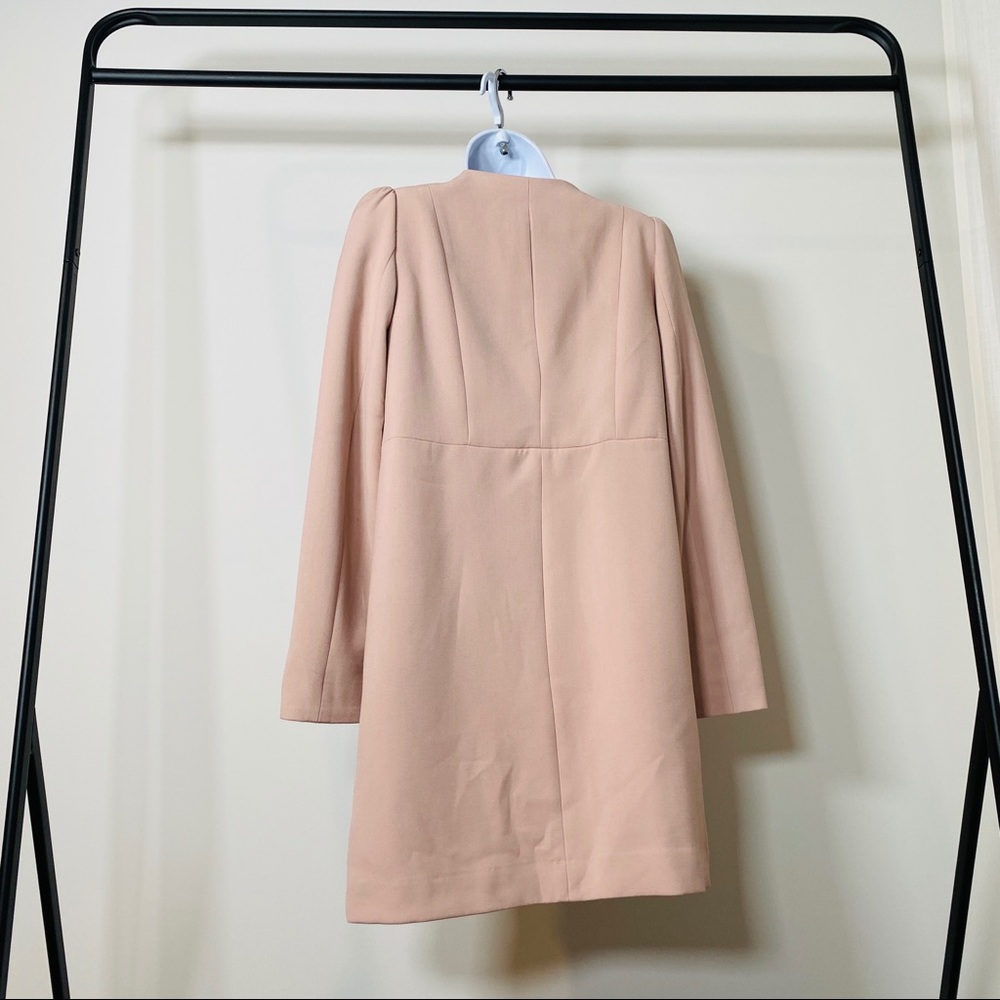 H&M Blush Pink Gathered Shoulder Lightweight Jacket Size 6 - Picture 4 of 9